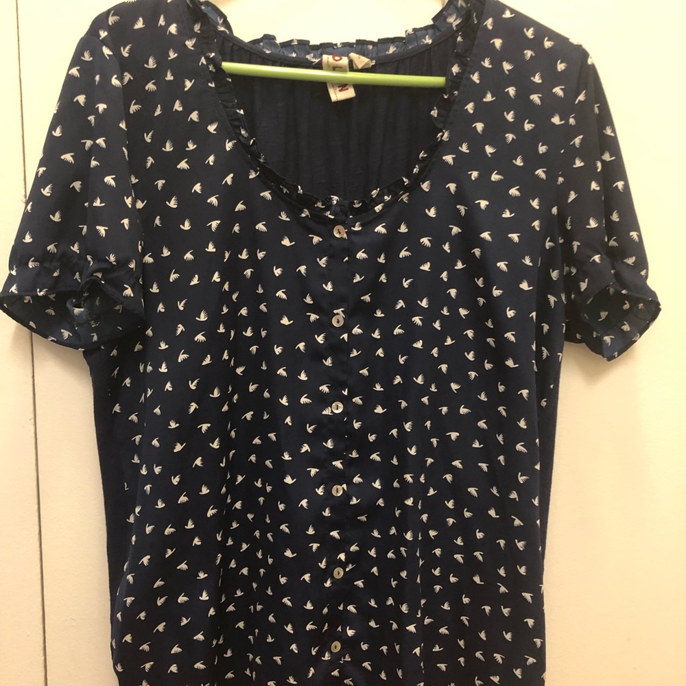 Dolan button down blue blouse